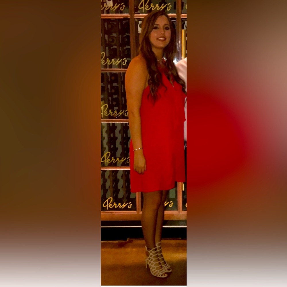 Red Flowy Dinner Dress